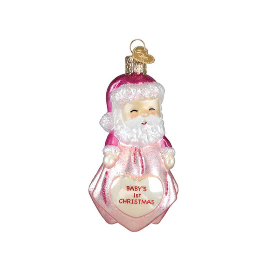 Baby Girl First Santa Lovey Ornament