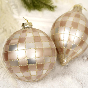 Tan Gingham Ornament