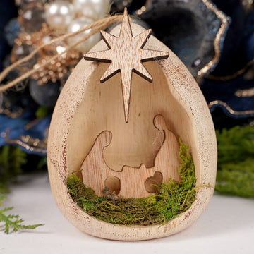 Wood Holy Family Ornament - Christmas Place