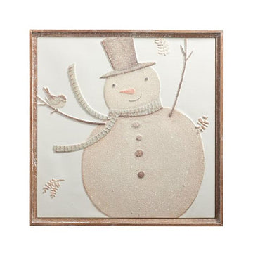 26in Whimsical Snowman Wall Art