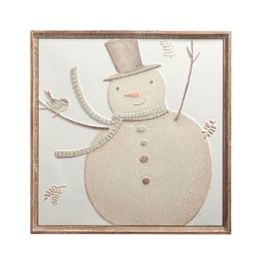 26in Whimsical Snowman Wall Art