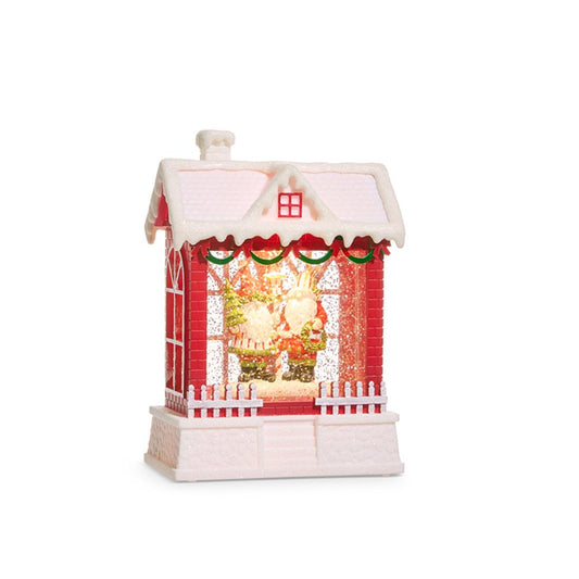 7.75In Santa Gnomes Lighted Water Chalet