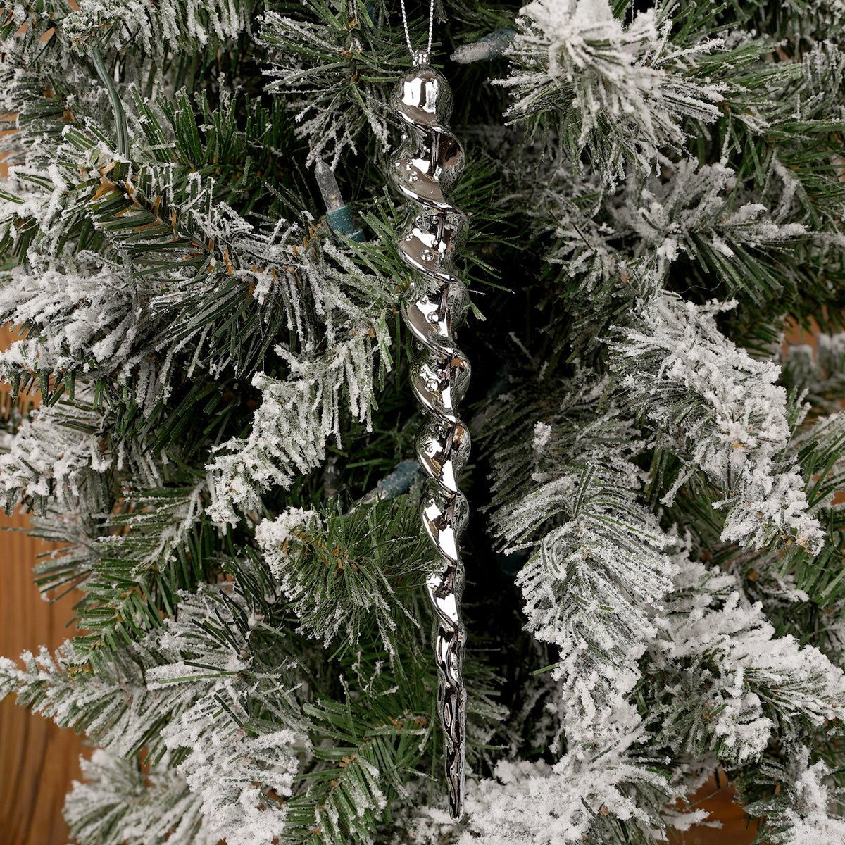 Silver Spiral Icicle Christmas Ornament - Christmas Place