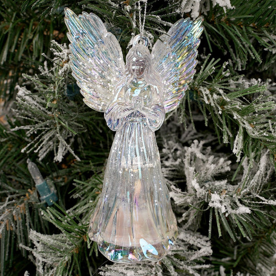 LED Acrylic Angel Christmas Ornaments Wings Upward - Christmas Place