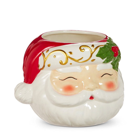 15IN SANTA HEAD CONTAINER - Christmas Place