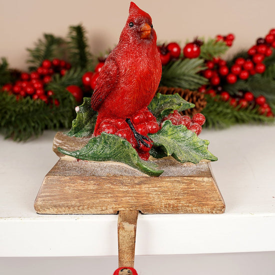 7 inches tall Christmas Cardinals Stocking Holders - Christmas Place