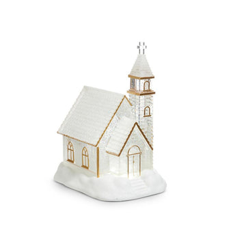 9.75In Lighted Swirling Water Church