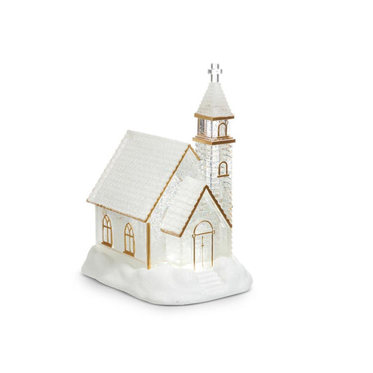 9.75In Lighted Swirling Water Church