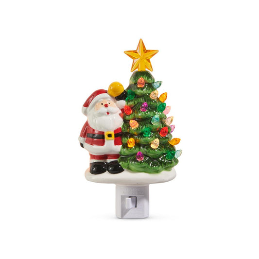 Santa With Tree Night Light
