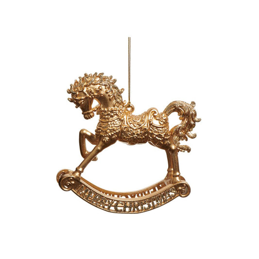 Gold Rocking Horse Ornament