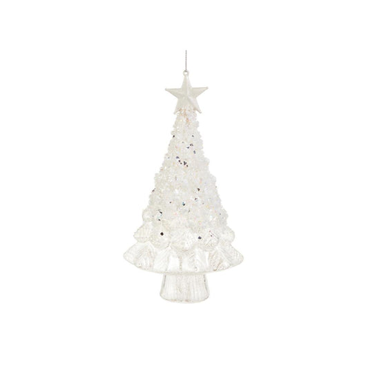 White Glitter Tree Ornament