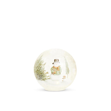 6In Woodland Snowman Lighted Sphere