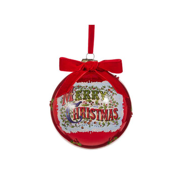 Antique Merry Christmas Ball Ornament