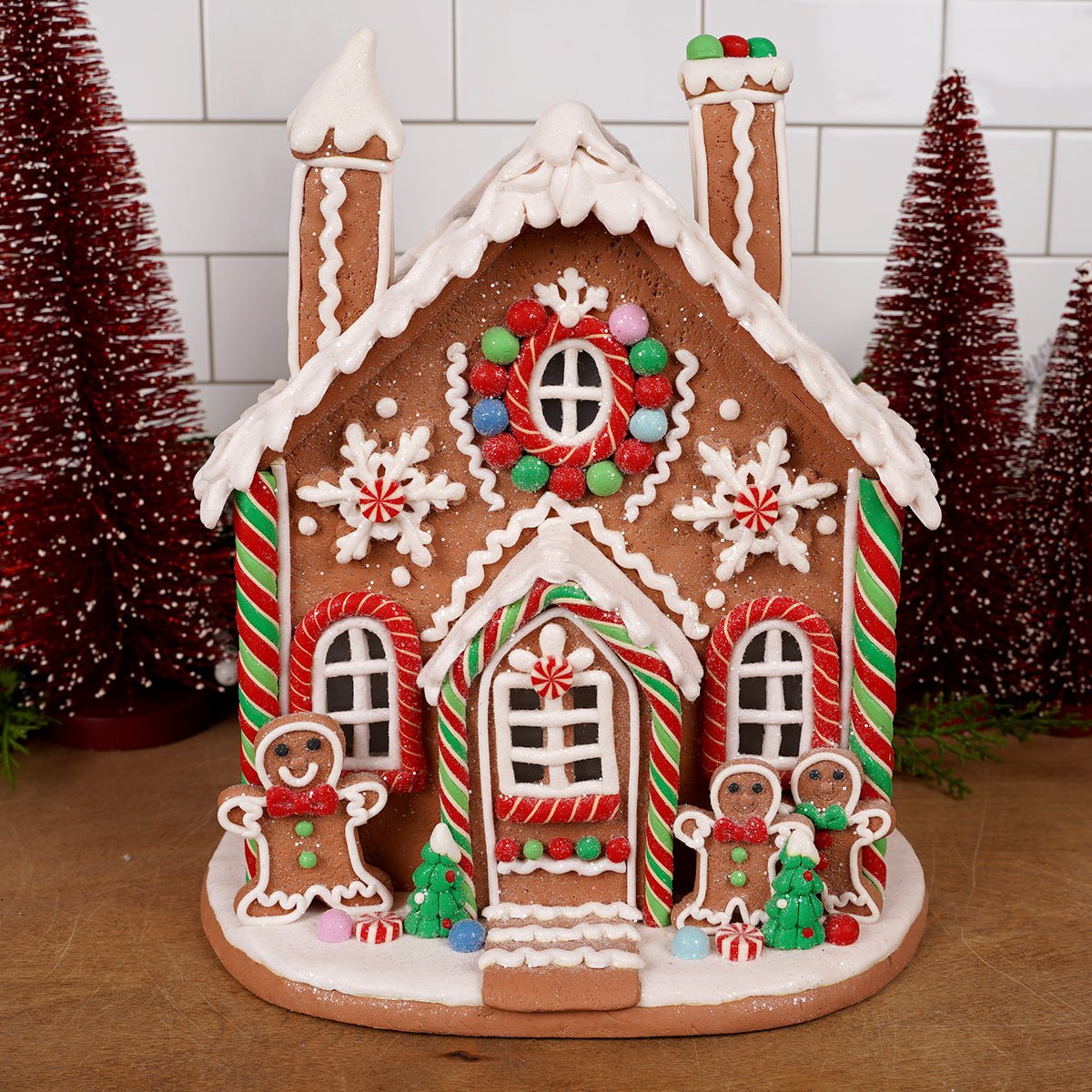 Lighted Gingerbread House With Chimney - Christmas Place