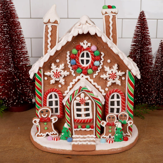 Lighted Gingerbread House With Chimney - Christmas Place