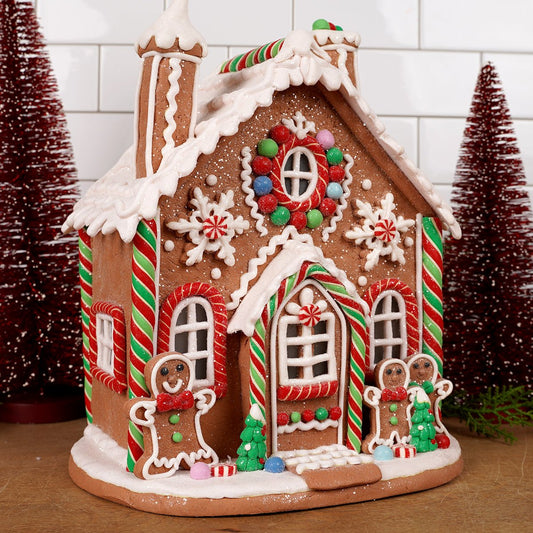 Lighted Gingerbread House With Chimney - Christmas Place