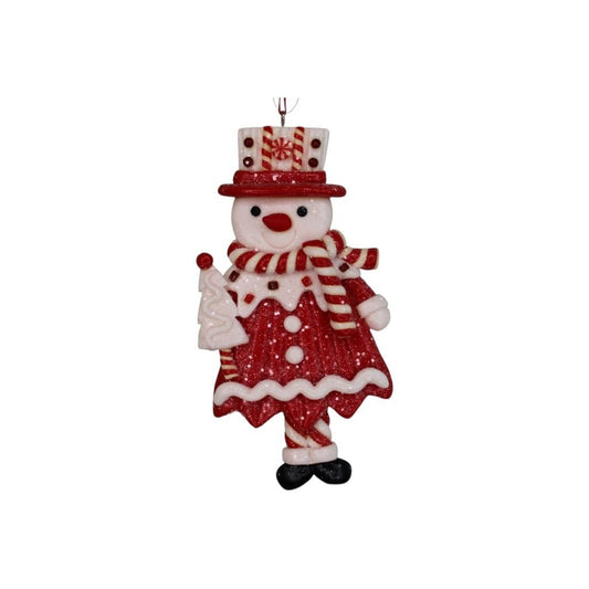 Red And White Dough Snowman Ornament - Christmas Place