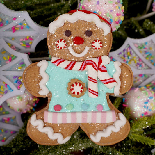 Blue Dough Gingerbread Man Ornament - Christmas Place