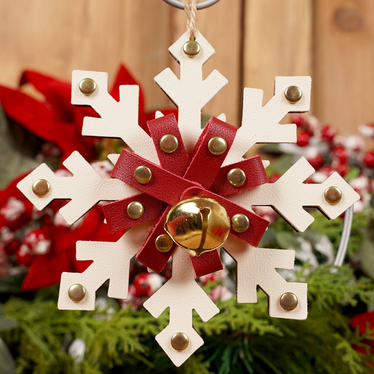 Gold Bell Snowflake Ornament - Christmas Place