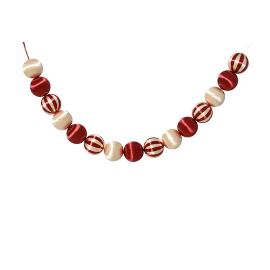 47Inch Red white Ball Garland - Christmas Place