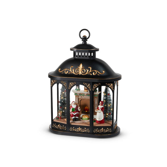 Lighted Resting Santa Lantern