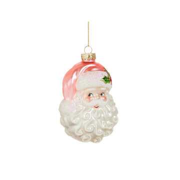 Pink Santa Head Ornament