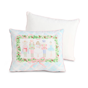 Pastel Plaid Nutcracker Ballet Pillow - Christmas Place