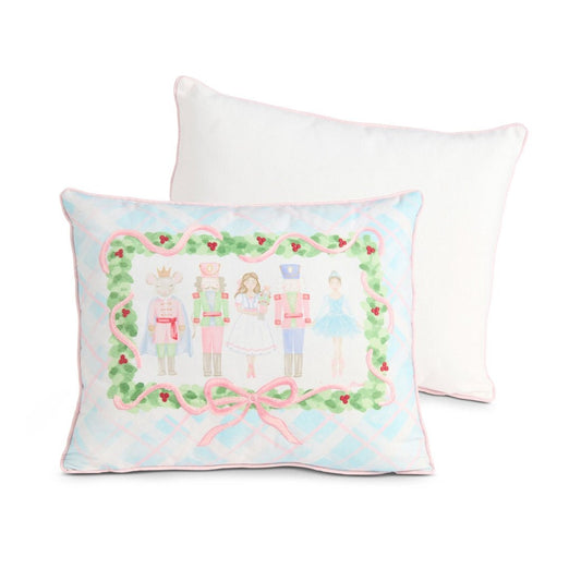 Pastel Plaid Nutcracker Ballet Pillow - Christmas Place