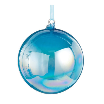 Iridescent Blue Ball Ornament - Christmas Place