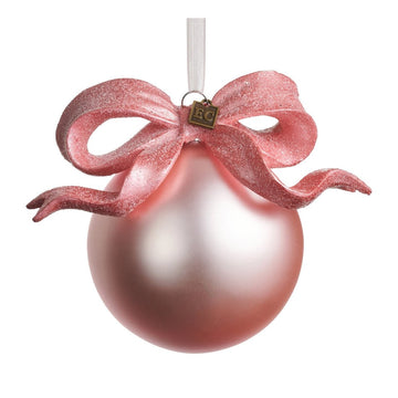 Pink Ribbon Ball Ornament - Christmas Place