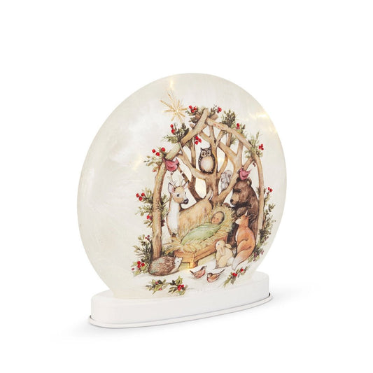 Woodland Nativity Lighted Disc - Christmas Place