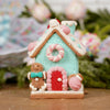 Turquoise Pink Dough House Ornament