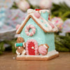 Turquoise Pink Dough House Ornament