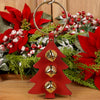 9.5IN LEATHER TREE BELL DOOR HANGER/2 - Christmas Place