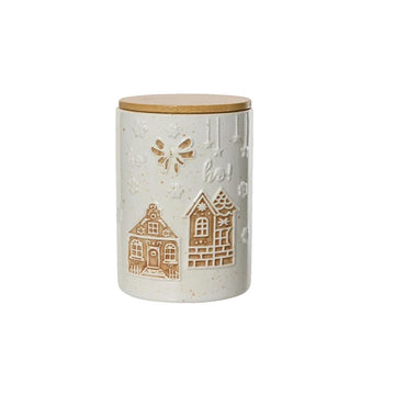 Gingerbread Buildings Storage Jar