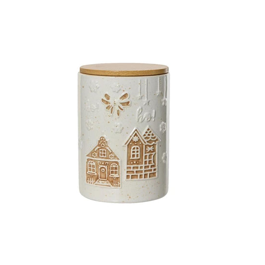 Gingerbread Buildings Storage Jar