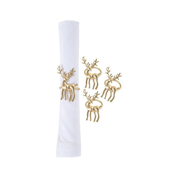 Gold Deer Napkin Ring Set of 4