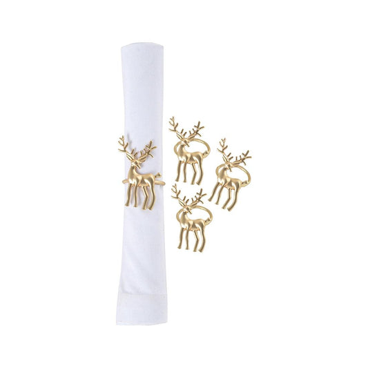 Gold Deer Napkin Ring Set of 4