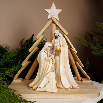 Holy Family In Wood Tree