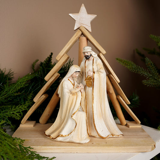Holy Family In Wood Tree