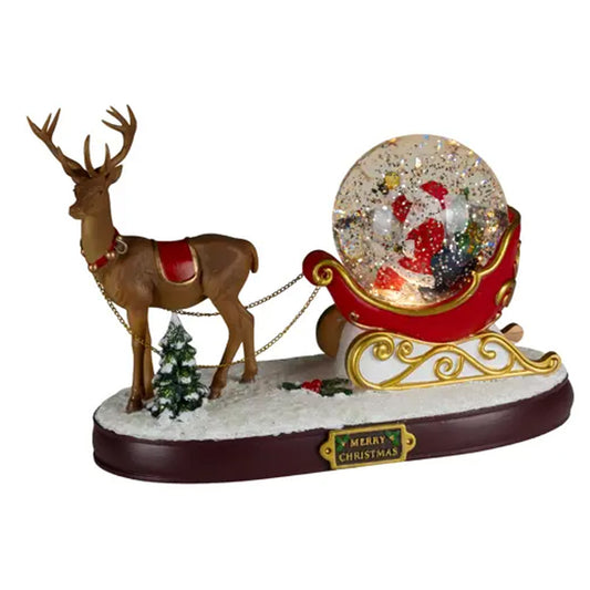 12Inch LED Santa Sleigh Water Globe