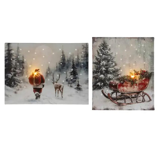11x15 LED Santa Sleigh Scene - Christmas Place