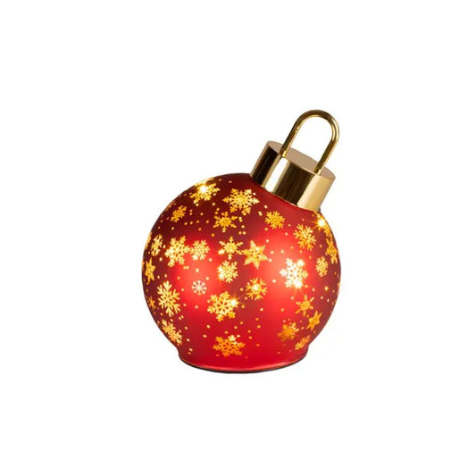 7 Inch LED Glass Red Rotating Ball - Christmas Place