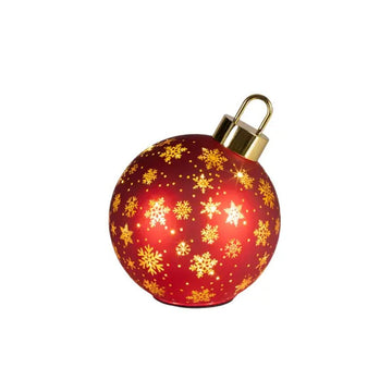 9Inch LED Glass Red Rotating Ball - Christmas Place