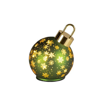7Inch LED Glass Green Rotating Ball - Christmas Place