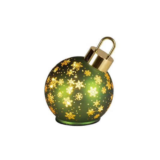 7Inch LED Glass Green Rotating Ball - Christmas Place