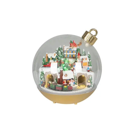 9 Inch Village Ornament Shape Water Ball - Christmas Place