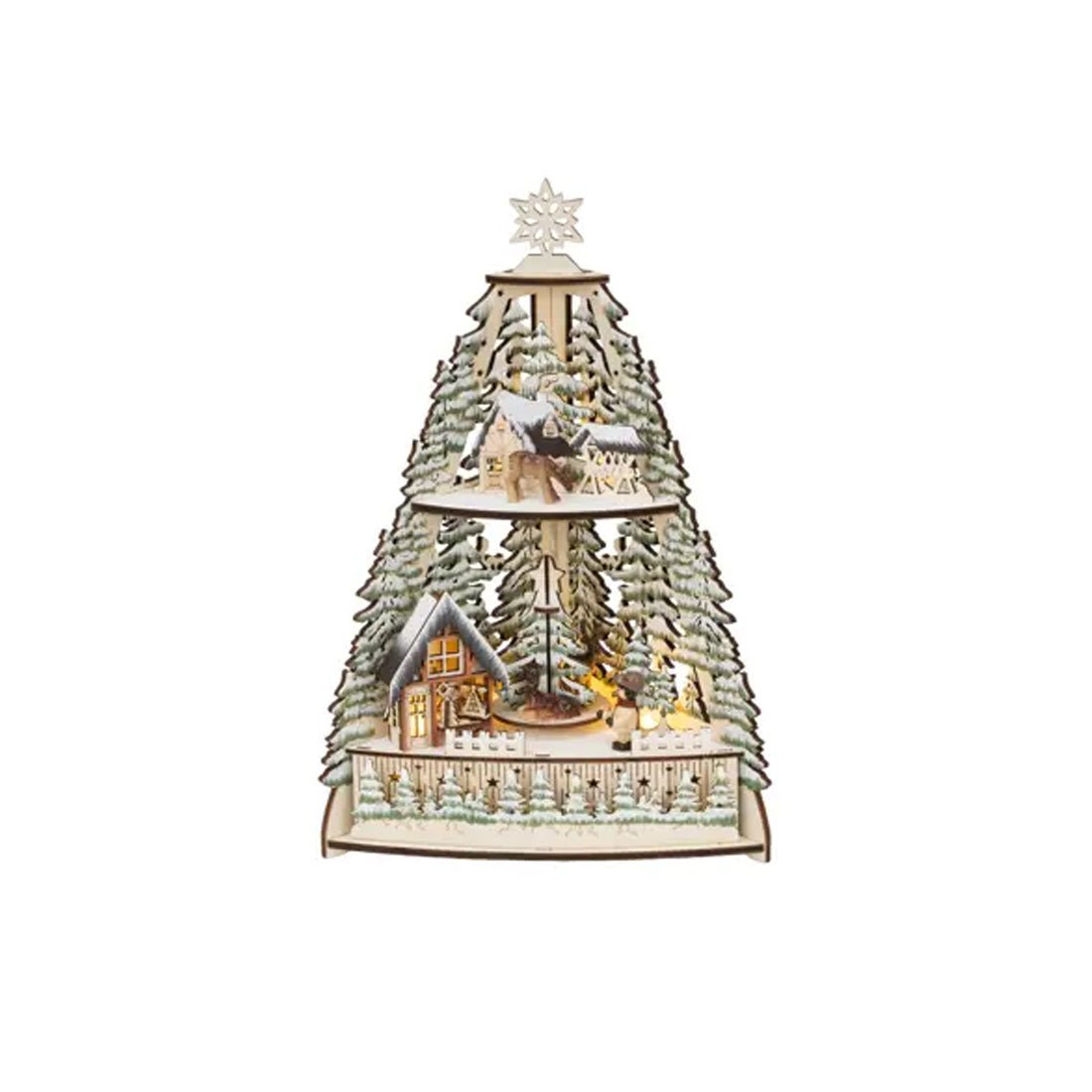 LED Wood Tree With Scenes - Christmas Place