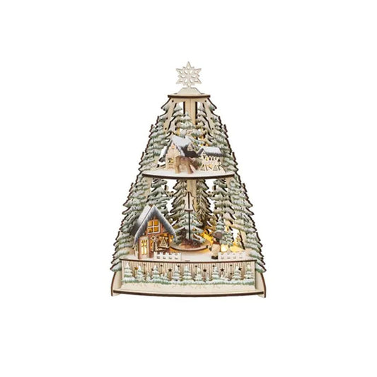 LED Wood Tree With Scenes - Christmas Place