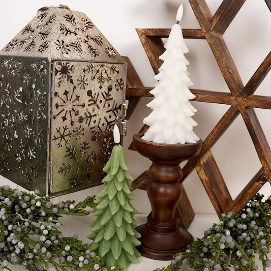 Christmas Decor Light Green Pine Tree Christmas Candle - Christmas Place